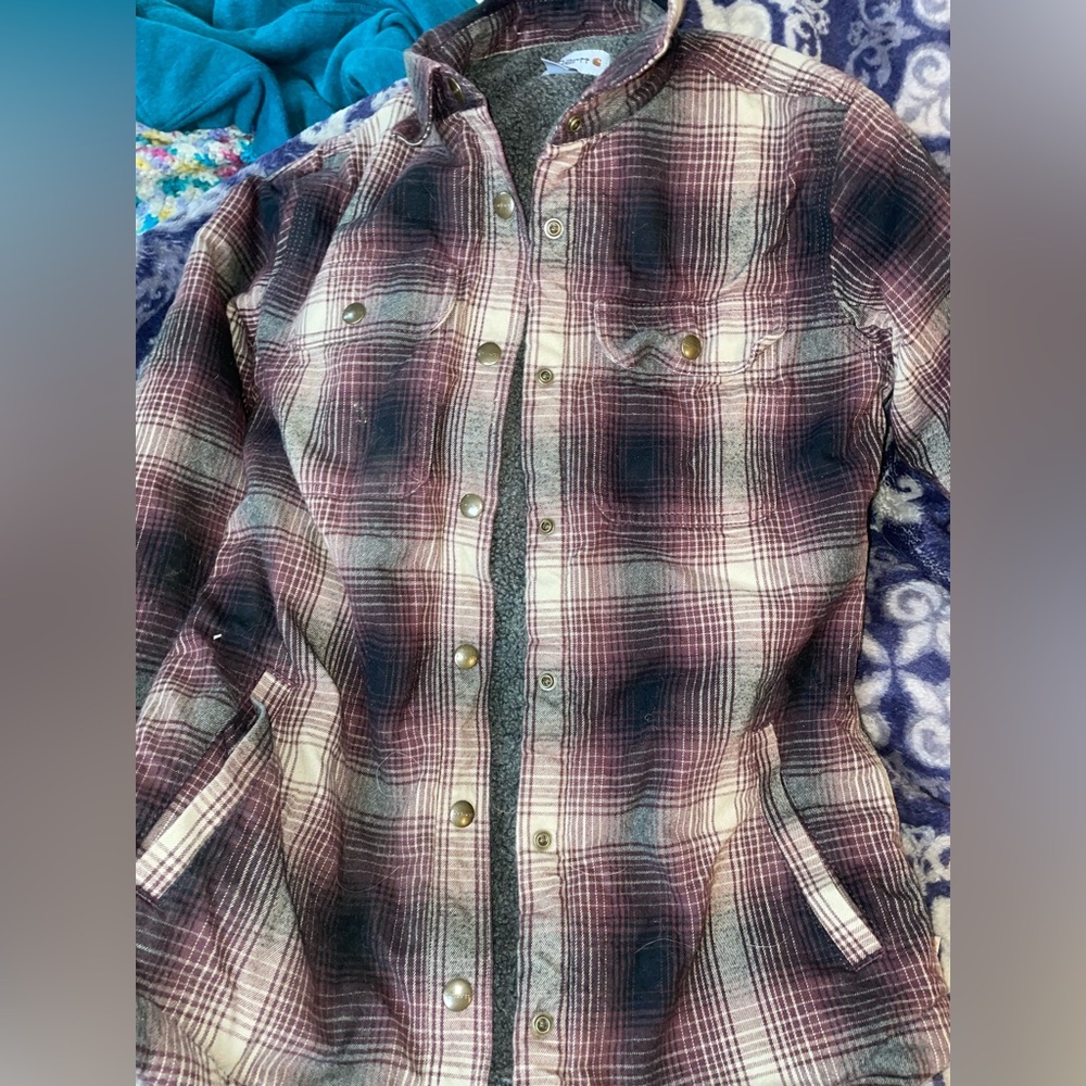 WOMEN'S RUGGED FLEX® LOOSE FIT MIDWEIGHT FLANNEL LONG-SLEEVE PLAID SHIRT